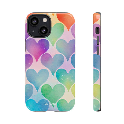Watercolor Heart Symphony - iPhone Case