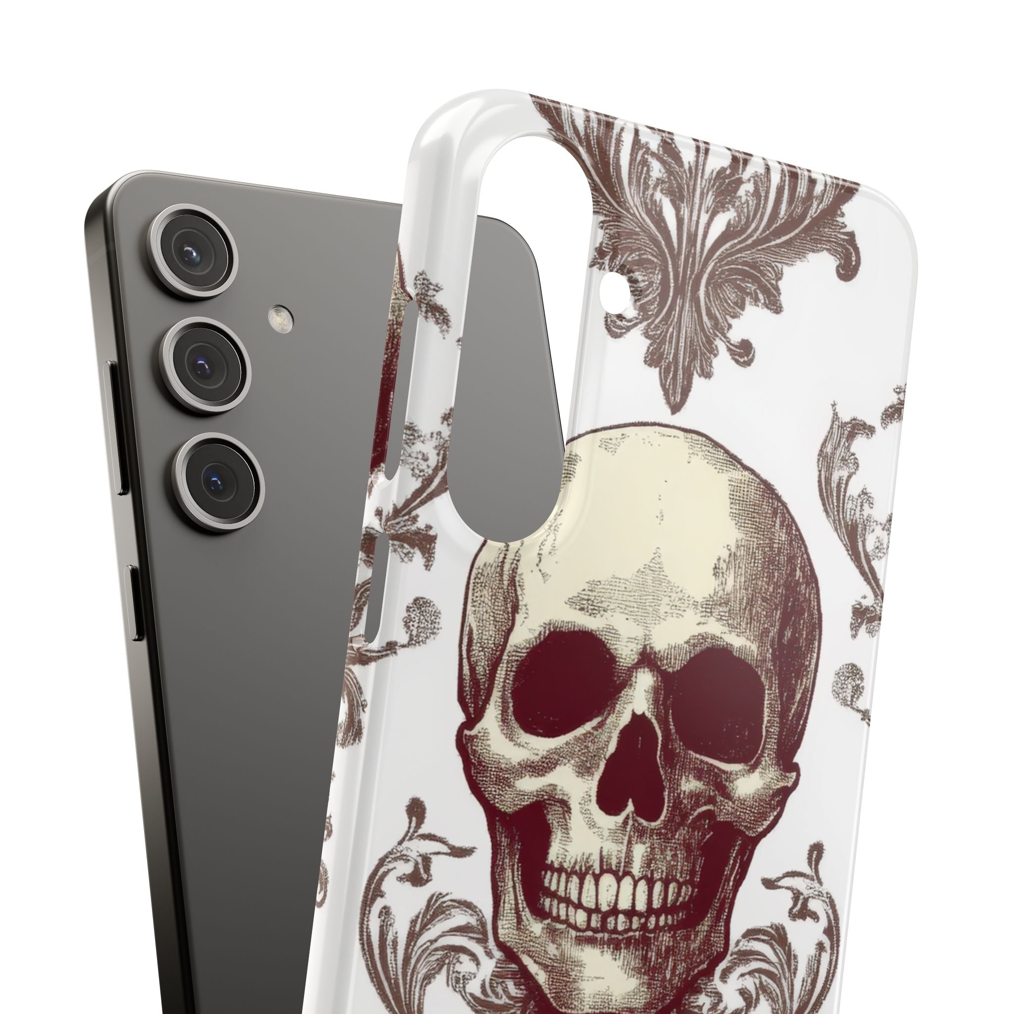 Gothic Skulls and Ornate Foliage Samsung S24 - Slim Phone Case