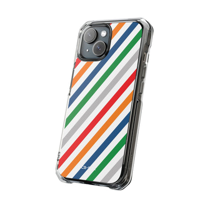 Vibrant Geometric Stripes iPhone Case - Impact