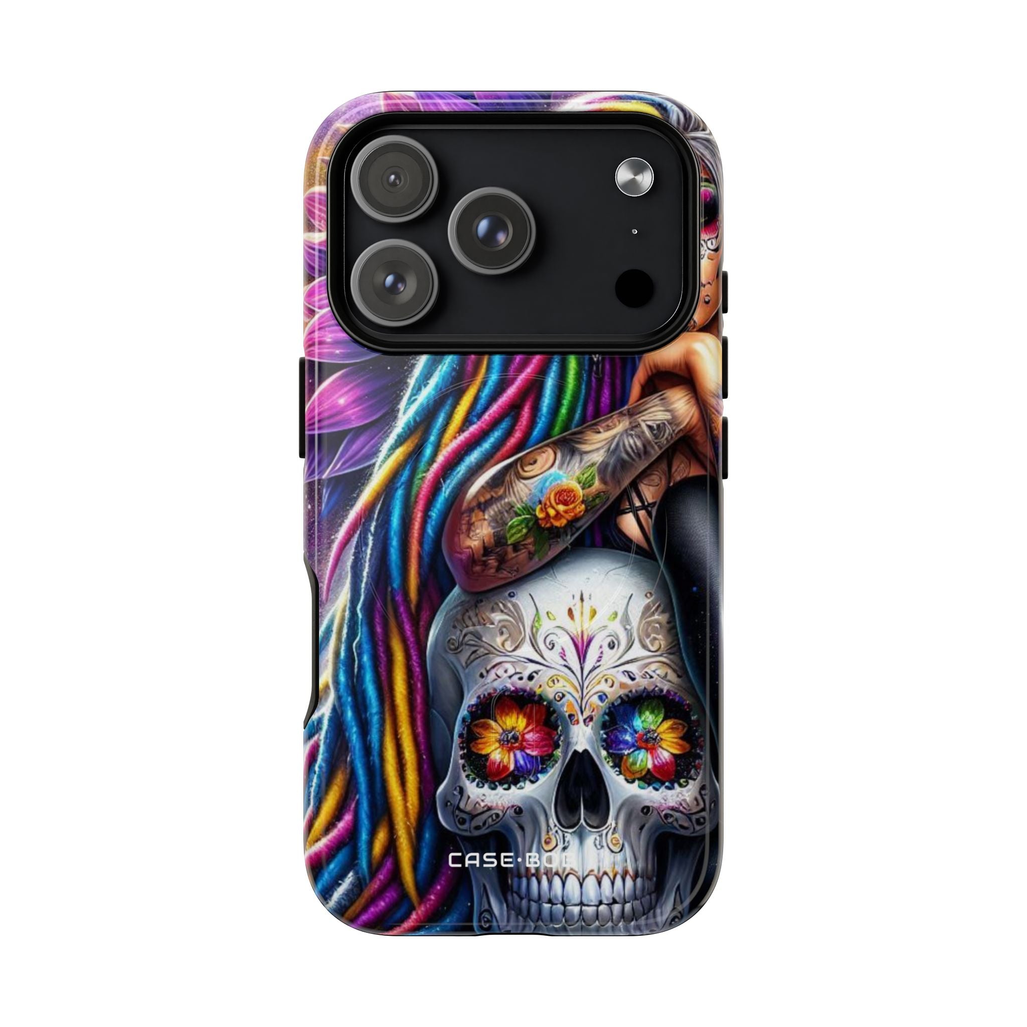 Sunflower Skull Glow iPhone 17 Pro Case - Tough+