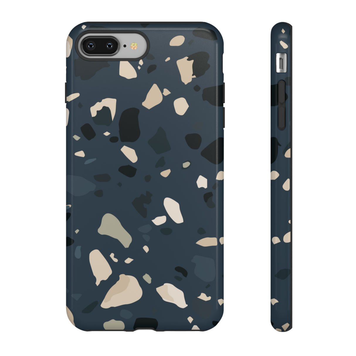 Dark Blue Terrazzo - Protective Phone Case