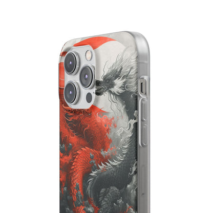 Twin Dragons Crimson iPhone 14 Pro Max Case - Soft