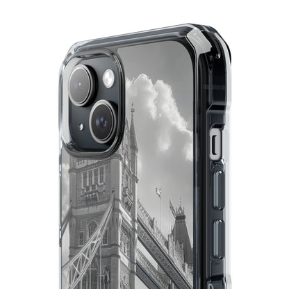 Tower Bridge Monochrome Architecture Study iPhone 15 - Clear Impact Phone Case