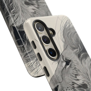 Majestic Lion: Grayscale Elegance - For Samsung S24