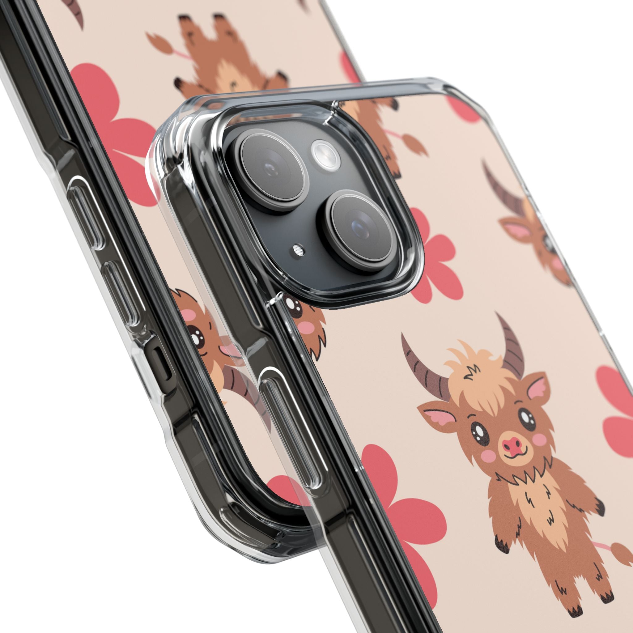 Cute Cattle & Flowers iPhone Case - Impact