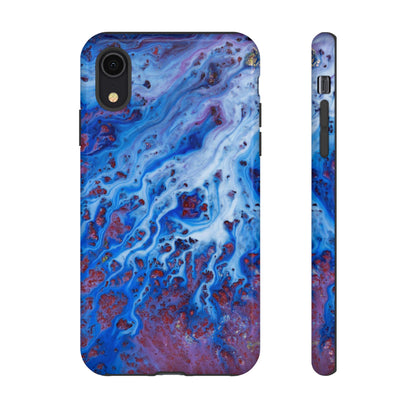 Ice Blue River Ink Art iPhone Case (Protective) iPhone XR Glossy Phone Case