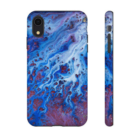 Ice Blue River Ink Art iPhone Case (Protective) iPhone XR Glossy Phone Case