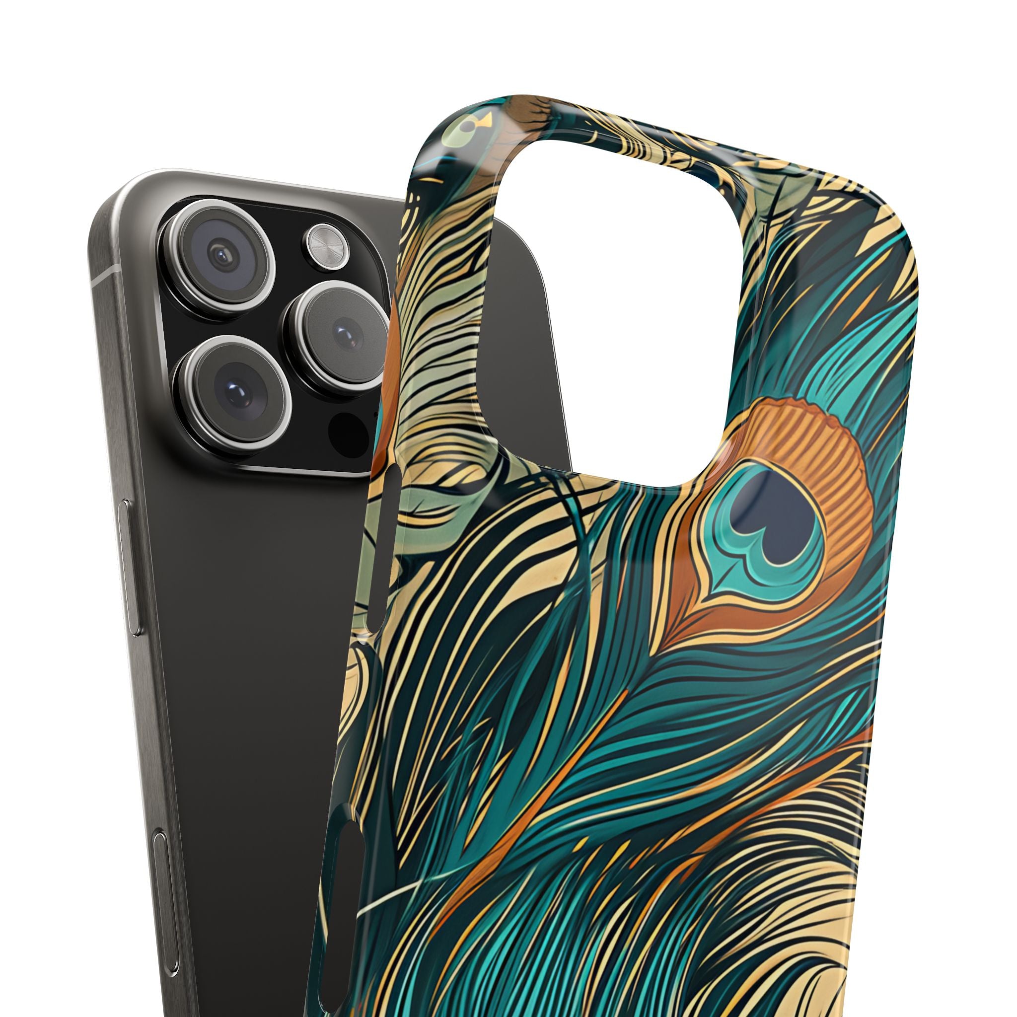 Jugendstil Pfau Eleganz iPhone 16 - Schlanke Handyhülle