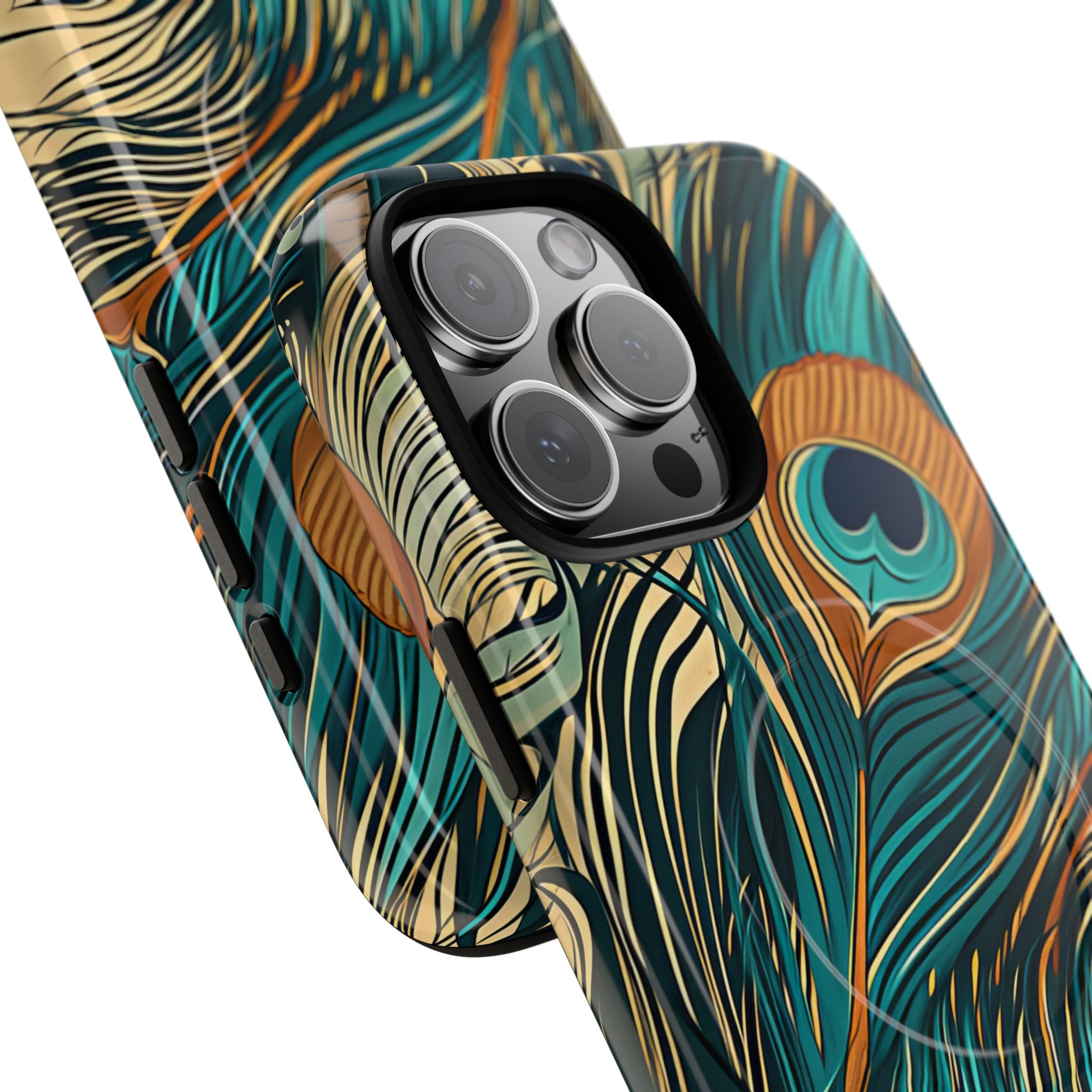 Peacock Feather Whirl iPhone 16 - Tough+