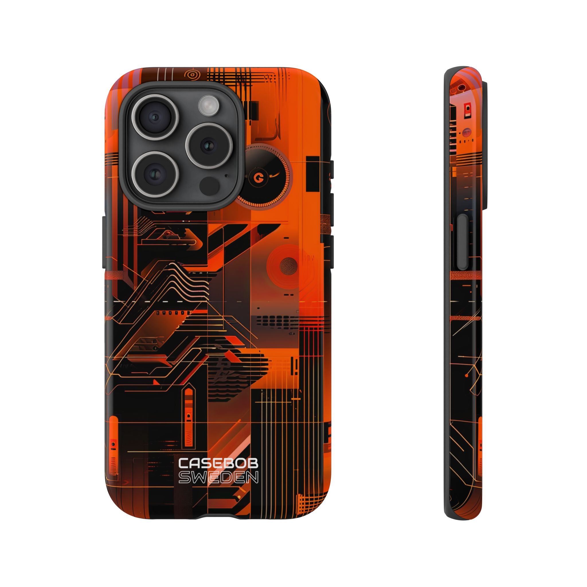 Orange Circuit Dreams iPhone 15 - Tough