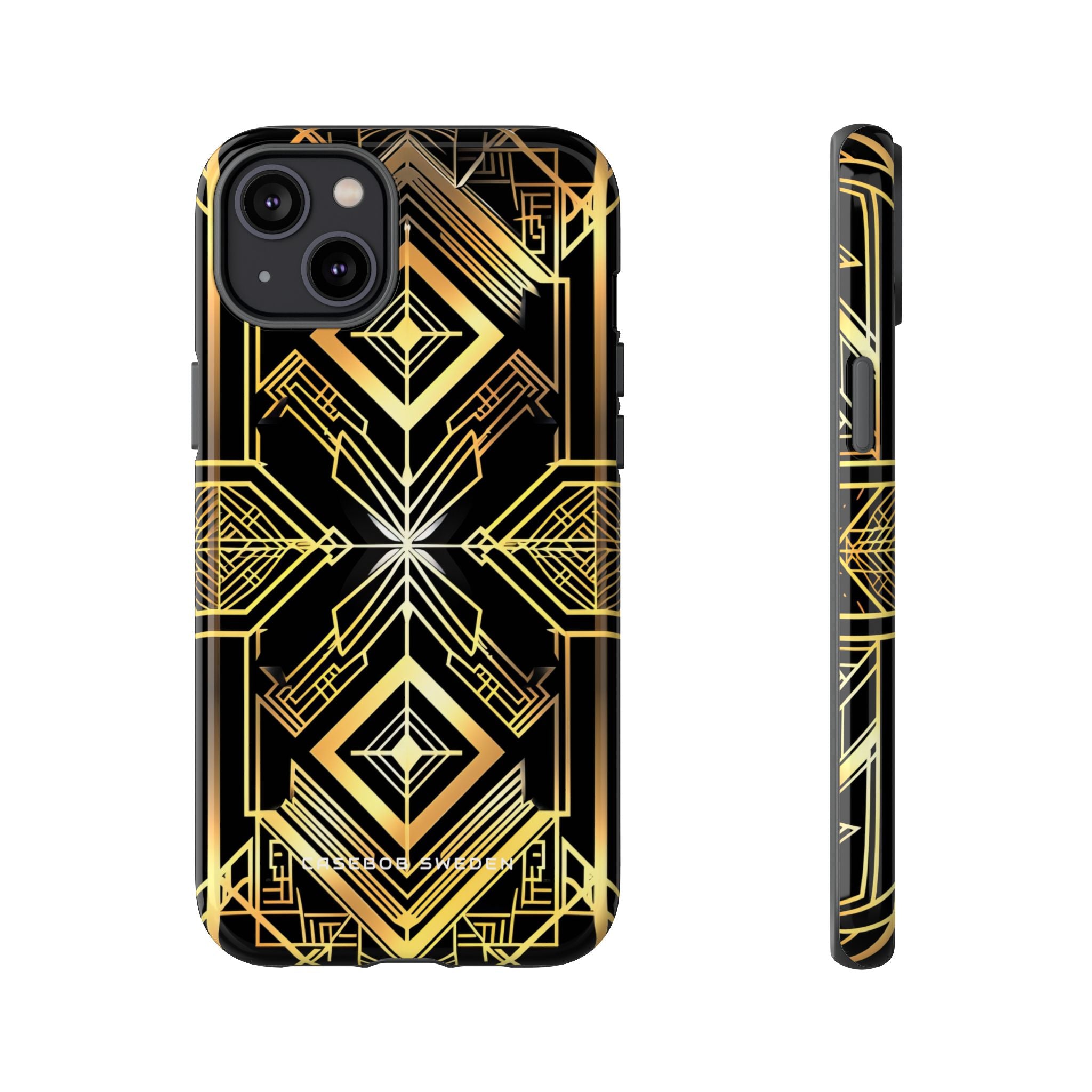 Golden Geometric Opulence iPhone 14 - Tough Phone Case