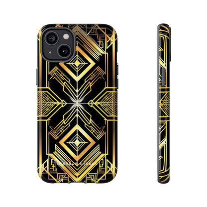 Golden Geometric Opulence iPhone 14 - Tough Phone Case