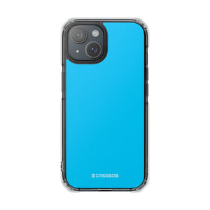 Vivid Sky Blue | Handyhülle für iPhone (Clear Impact Case – magnetisch) 