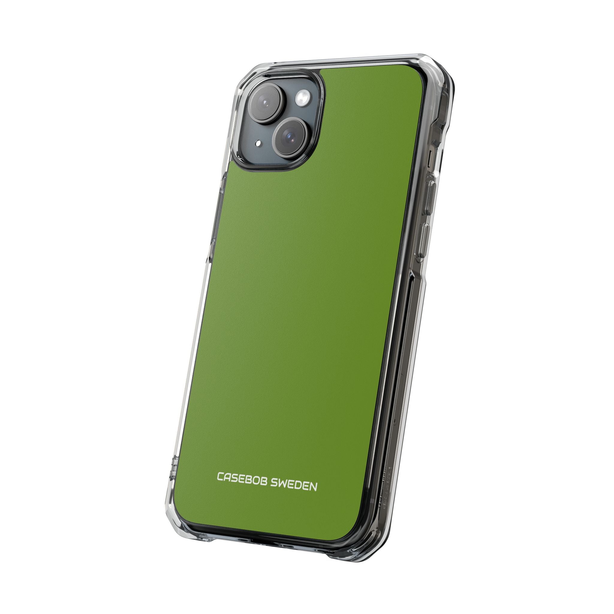 Olive Green - Clear Impact iPhone 15 Phone Case