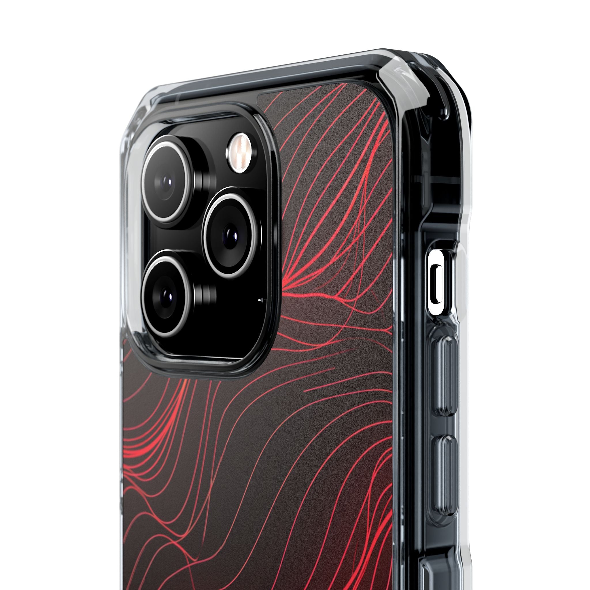 Crimson Waveform Flow iPhone 14 - Impact Clear+