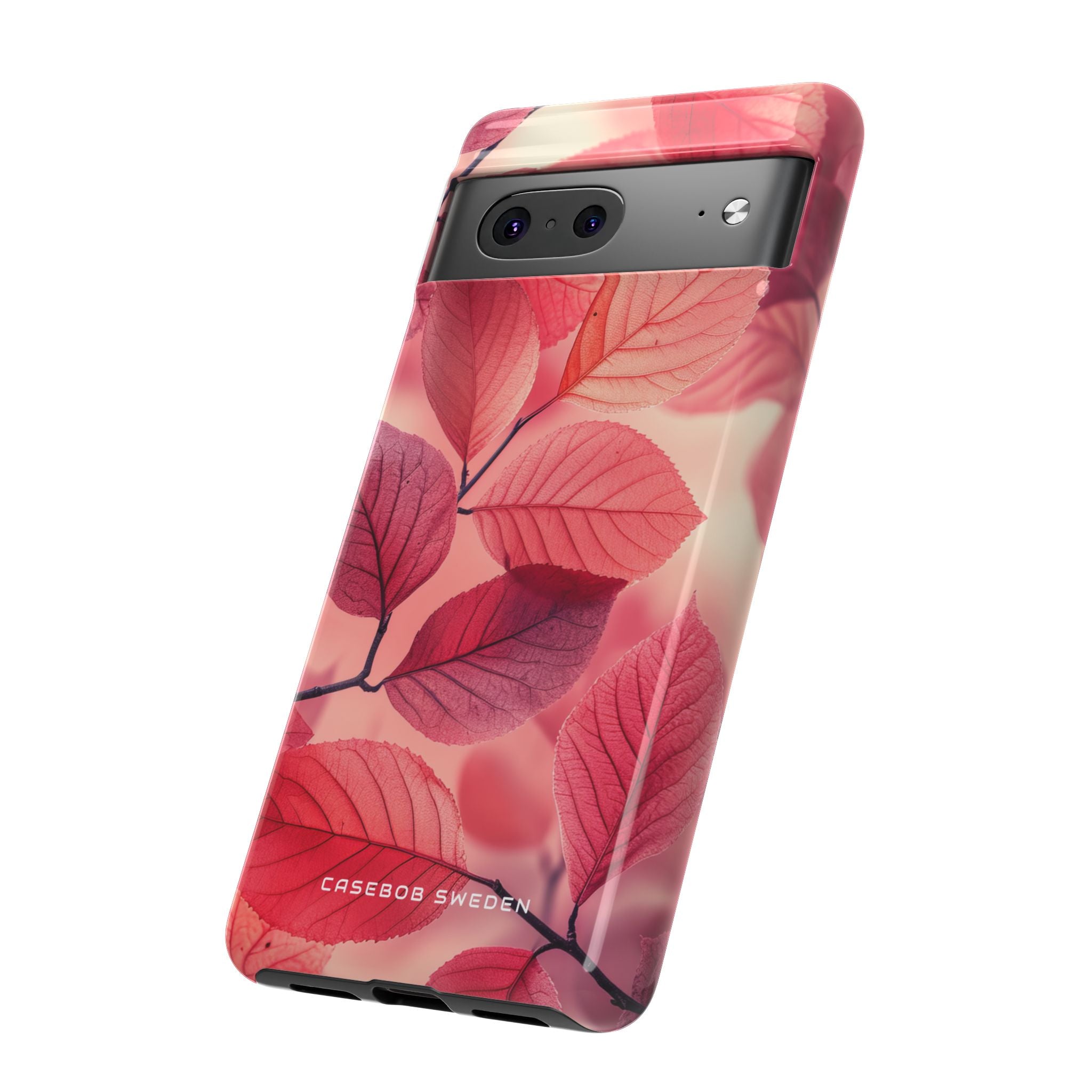 Elegant Pink Leaves Google Pixel 7 - Tough Phone Case