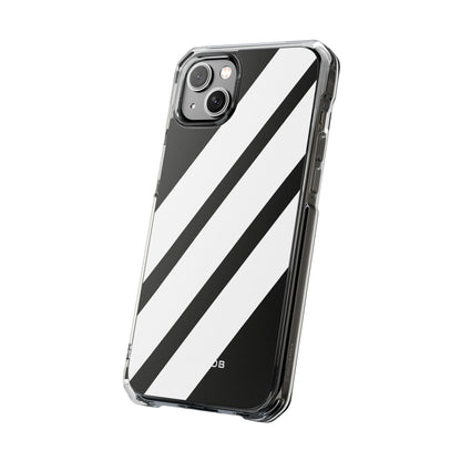 Diagonal Bands Noir iPhone 14 Plus Case - Impact