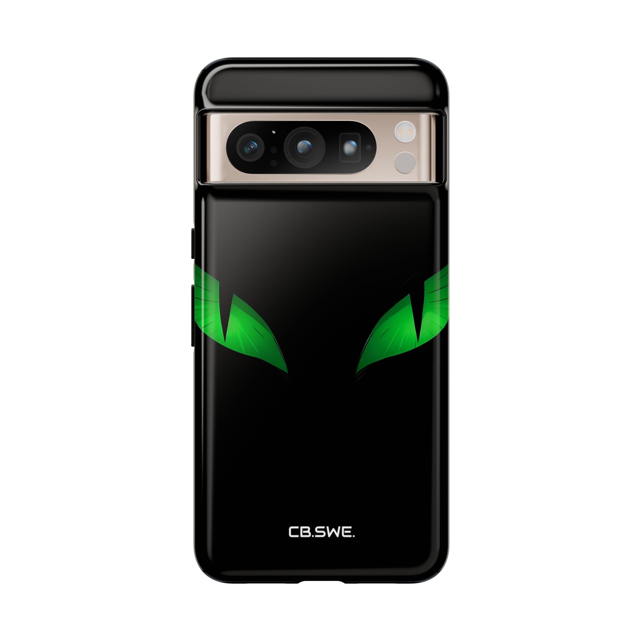 Glowing Green Eyes on Black Google Pixel 8 - Tough