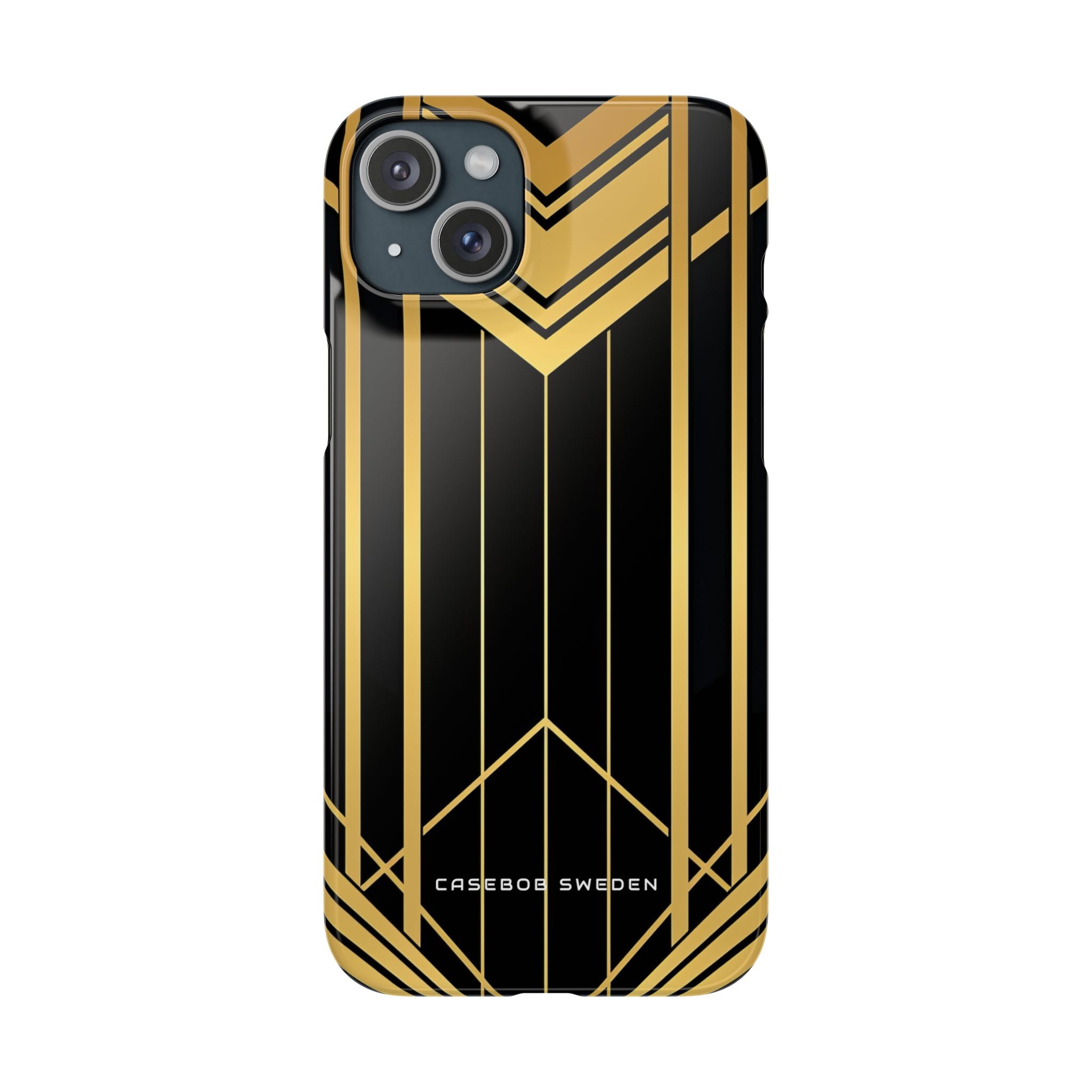 "Golden Art Deco Symmetry in Geometric Elegance" iPhone 15 - Slim Phone Case