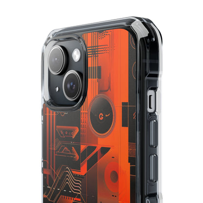 Orange Circuit Dreams iPhone 15 - Impact Clear+