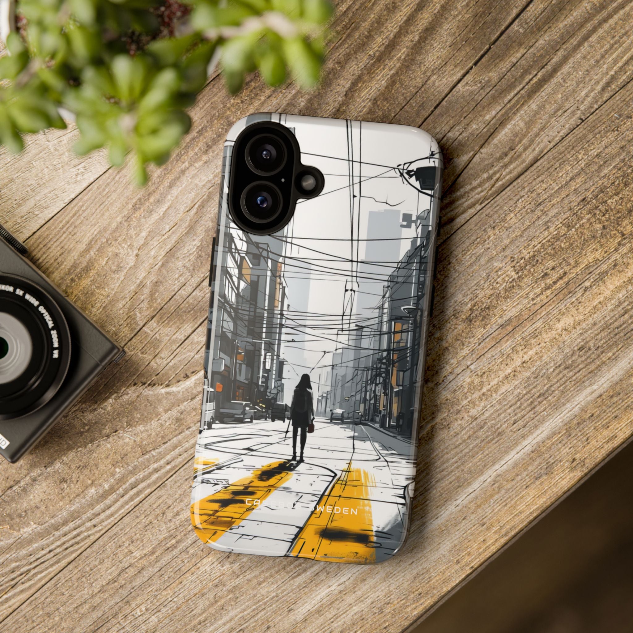 Urban Noir Streetscape iPhone 16 - Tough Phone Case