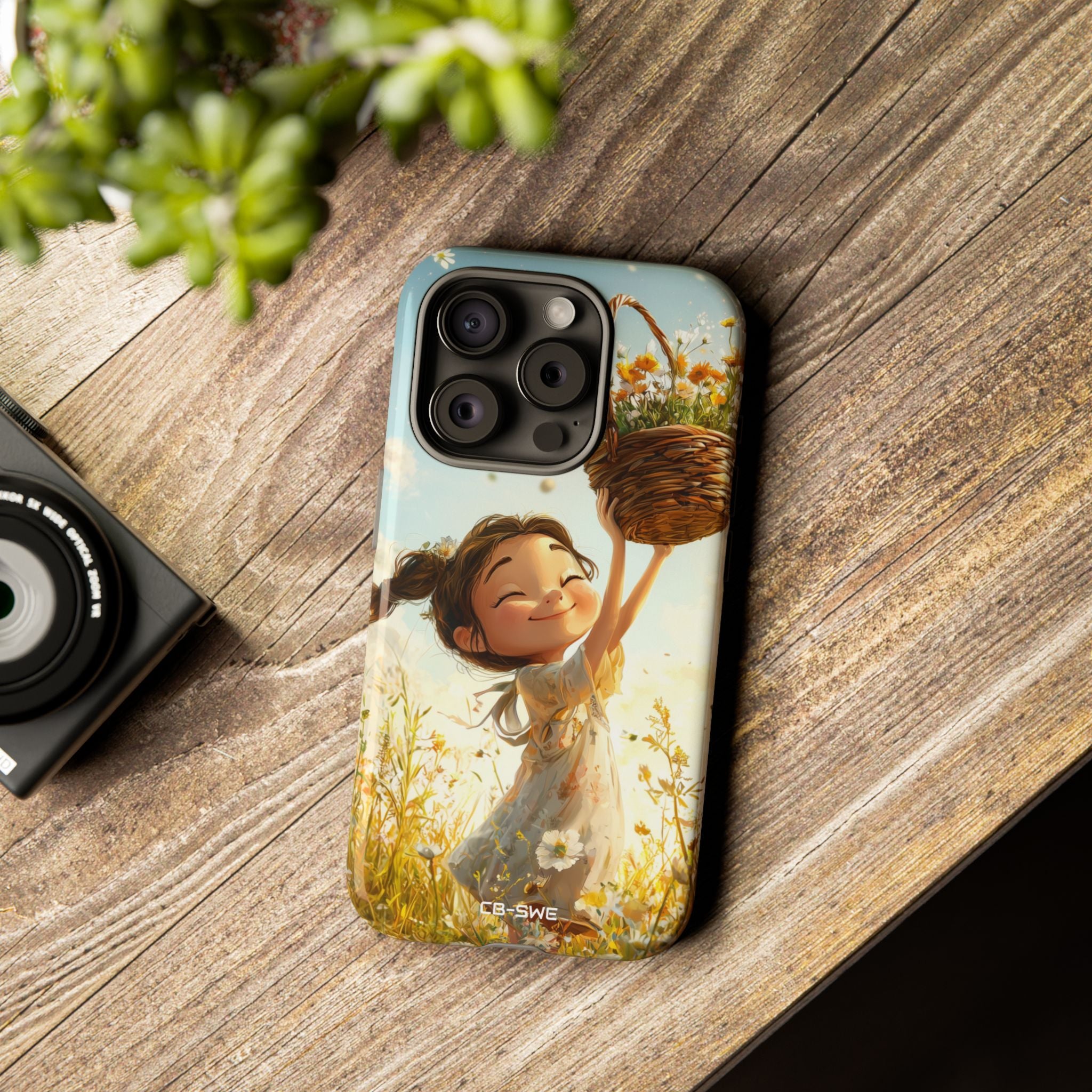 Joyful Girl Leaps - iPhone Case