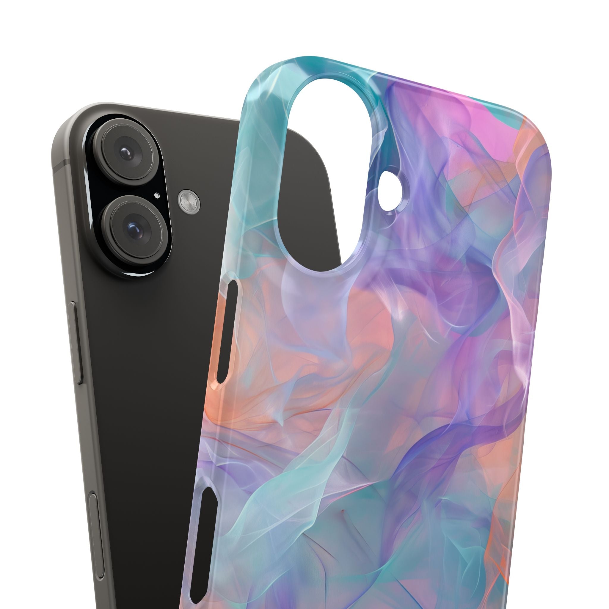 Dreamy Teal Flow - Slim iPhone 16 Phone Case