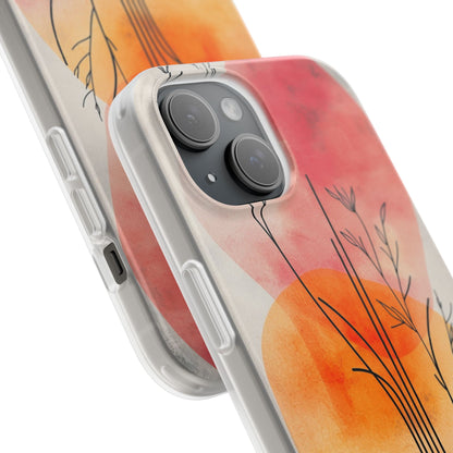 Curved Stem Sunset iPhone 15 Case - Soft