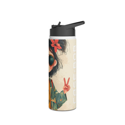 Peace Pigtails - Stainless Steel Water Bottle