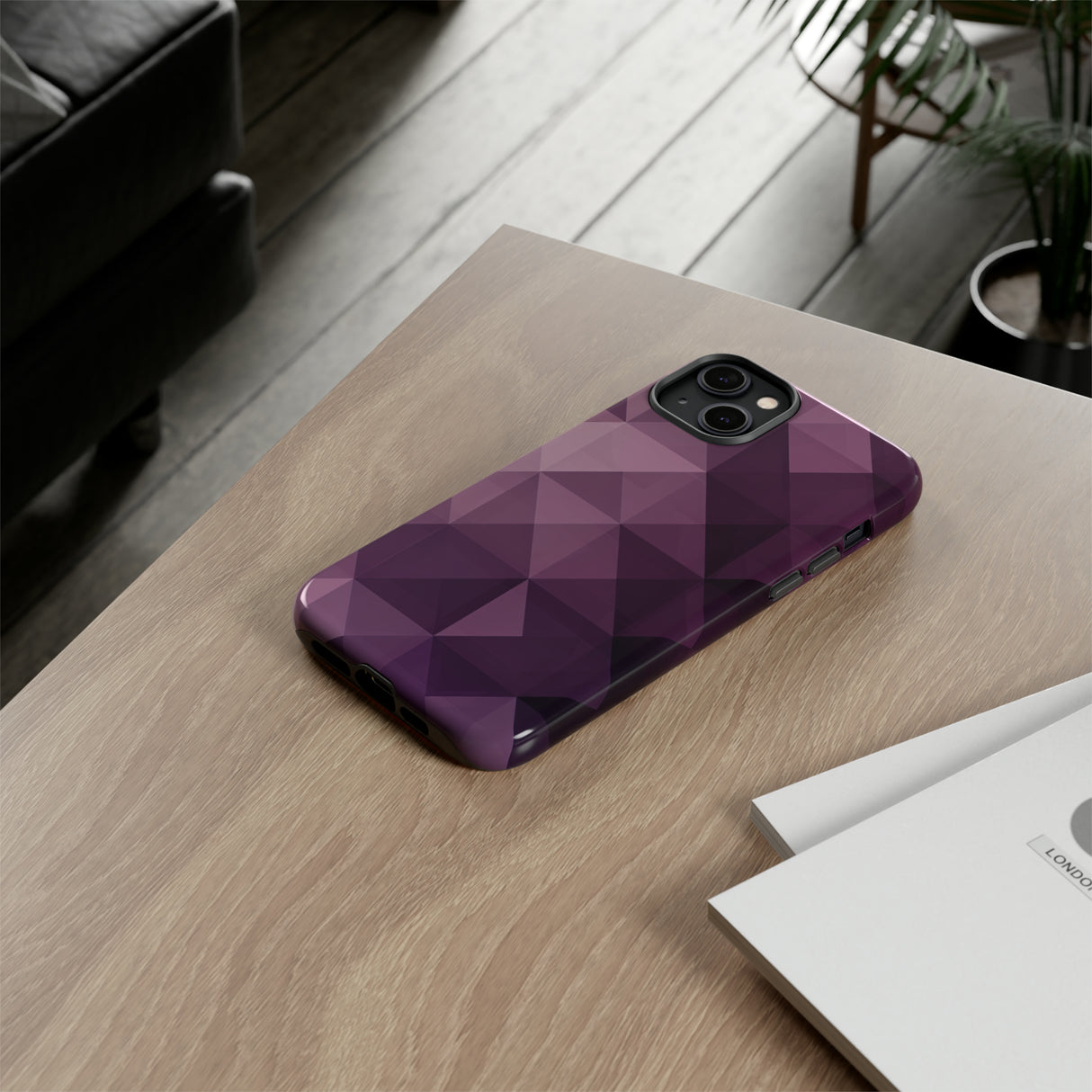 Purple Fade Squares - Protective Phone Case