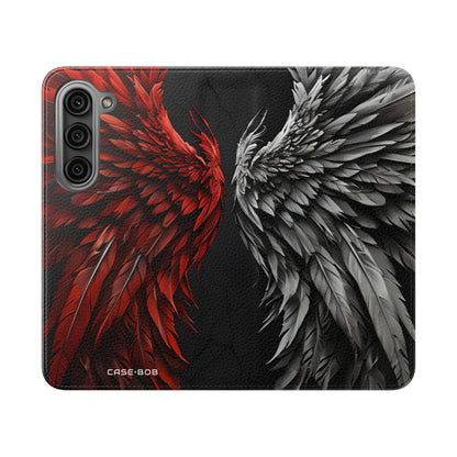 Crimson Silver Wings - Samsung S23 Case - Wallet