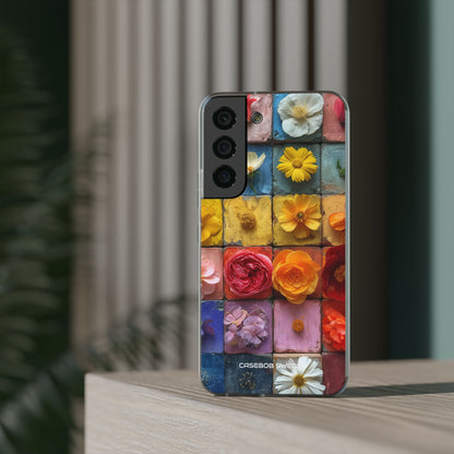 Vibrant Floral Tiles - Flexi Samsung S22 Phone Case