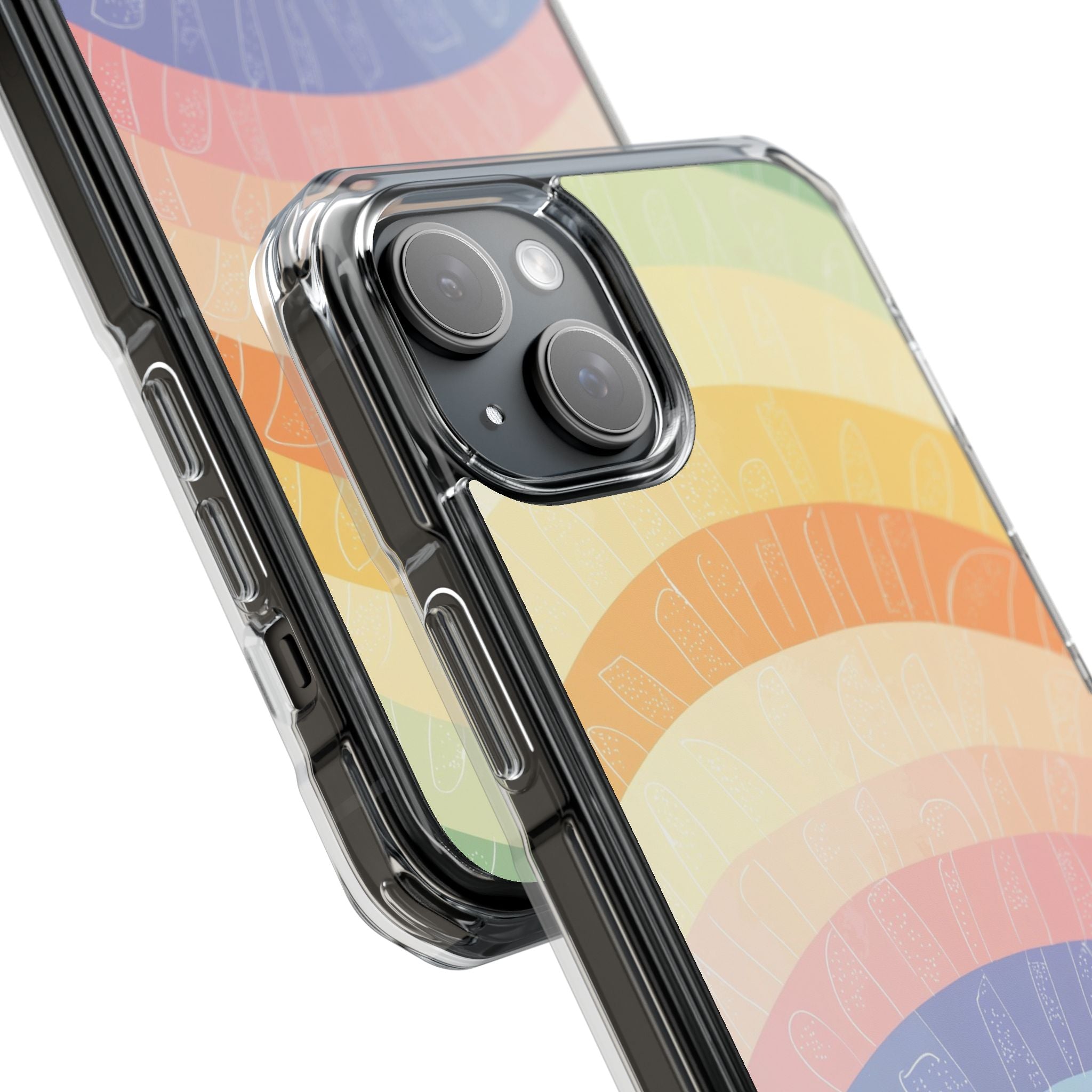 Pastel Rainbow Bands iPhone 15 Plus Case - Impact