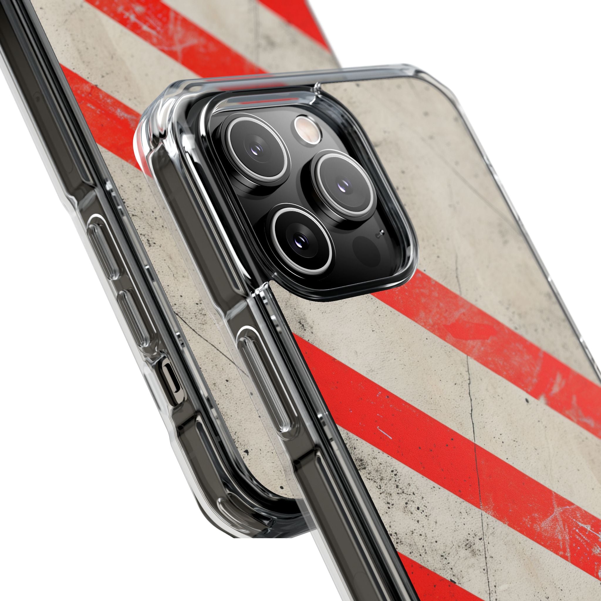 Striker Crimson Stripes iPhone 14 - Clear Impact Phone Case