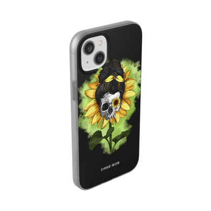Sunflower Skull iPhone 14 Plus Case - Soft