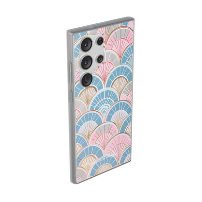 Art Deco Pastel Fan Pattern - Flexi Samsung S23 Phone Case