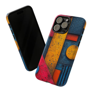 Neon Geometric Fusion - Protective Phone Case