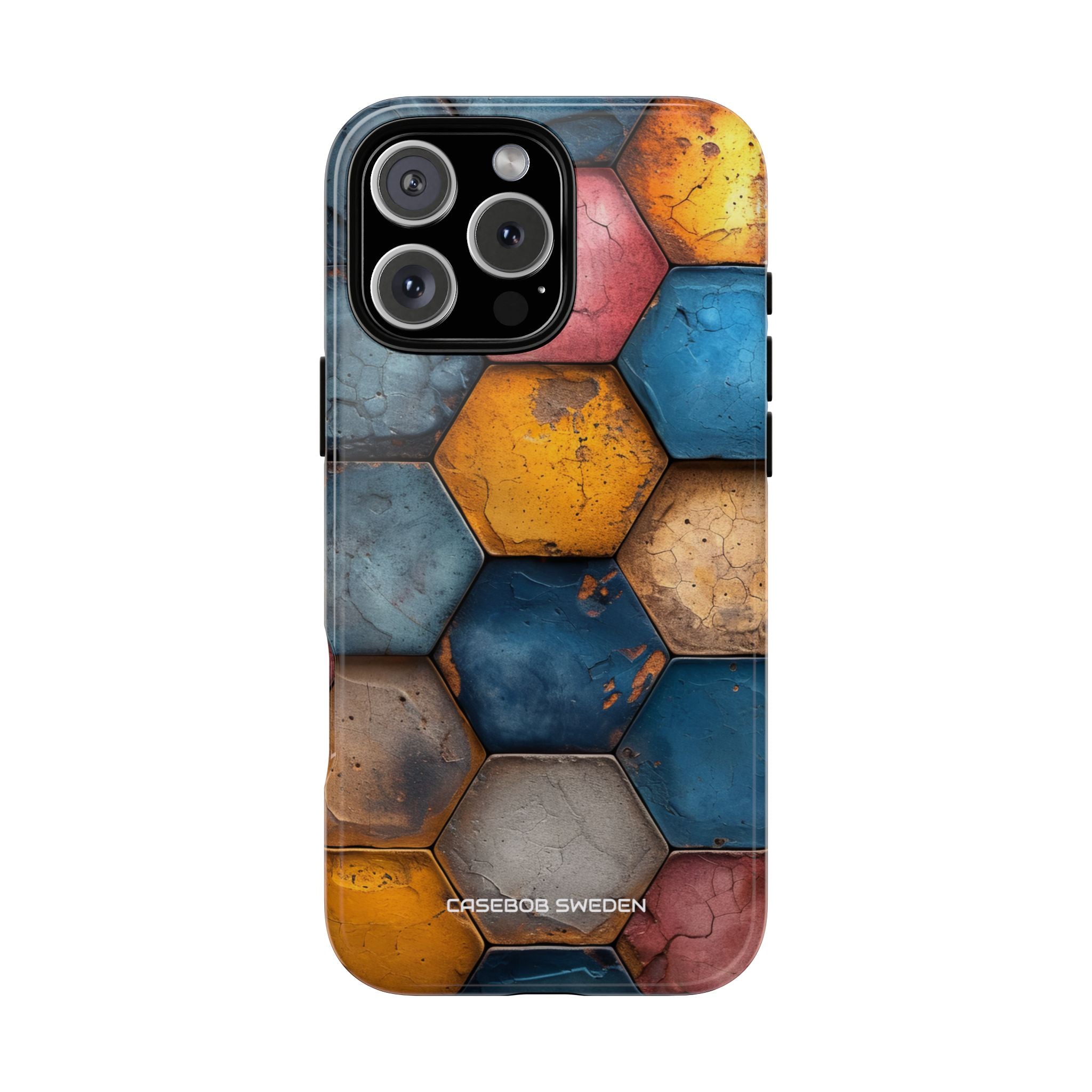 Rustic Geometric Tiles - Tough iPhone 16 Phone Case