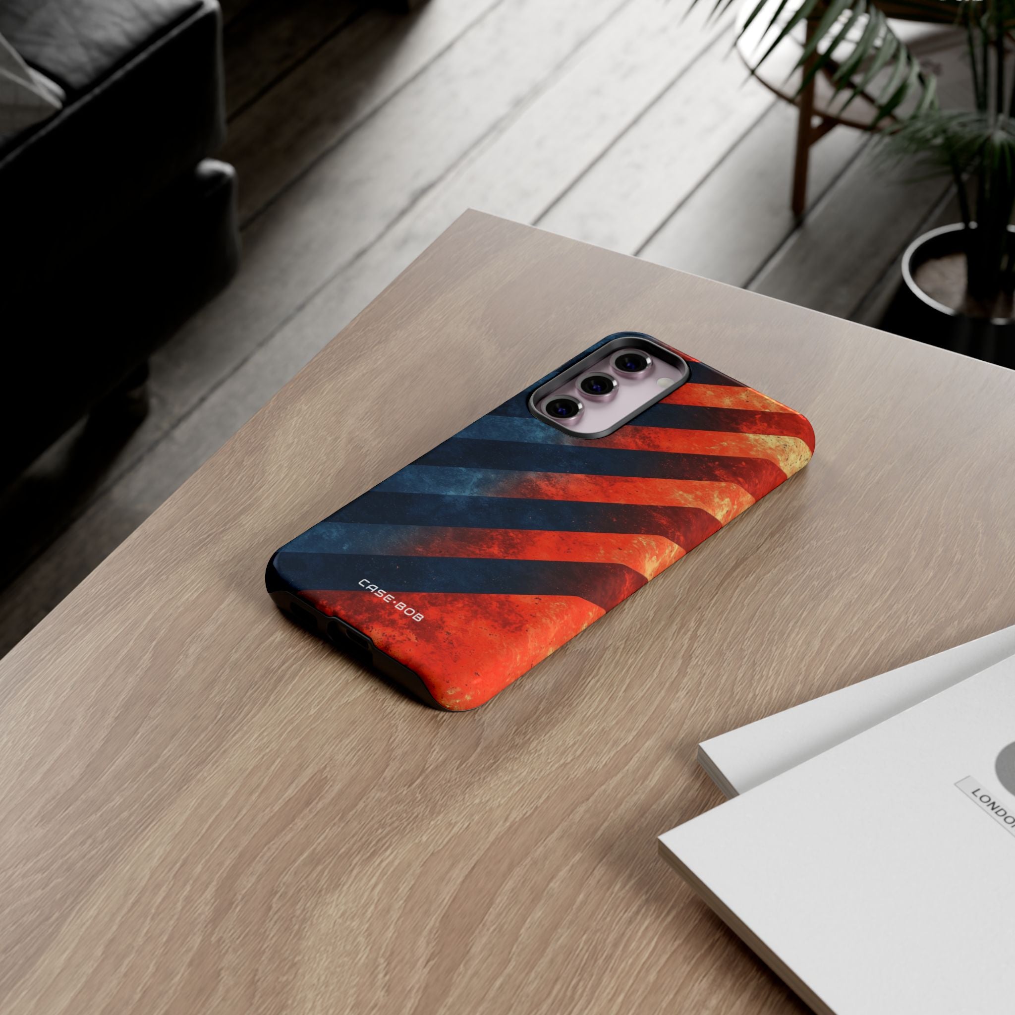 Diagonal Stripes Blaze Samsung S23 Plus Case - Tough