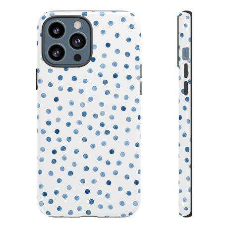 Blue Dots Pattern - Protective Phone Case