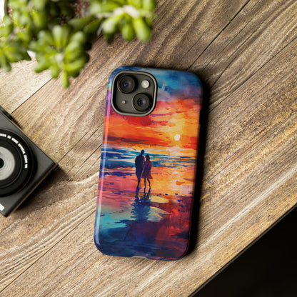 Beach Sunset Love Silhouettes - Protective Phone Case