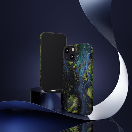 Blue Cosmos Ink Art iPhone Case (Protective) Phone Case