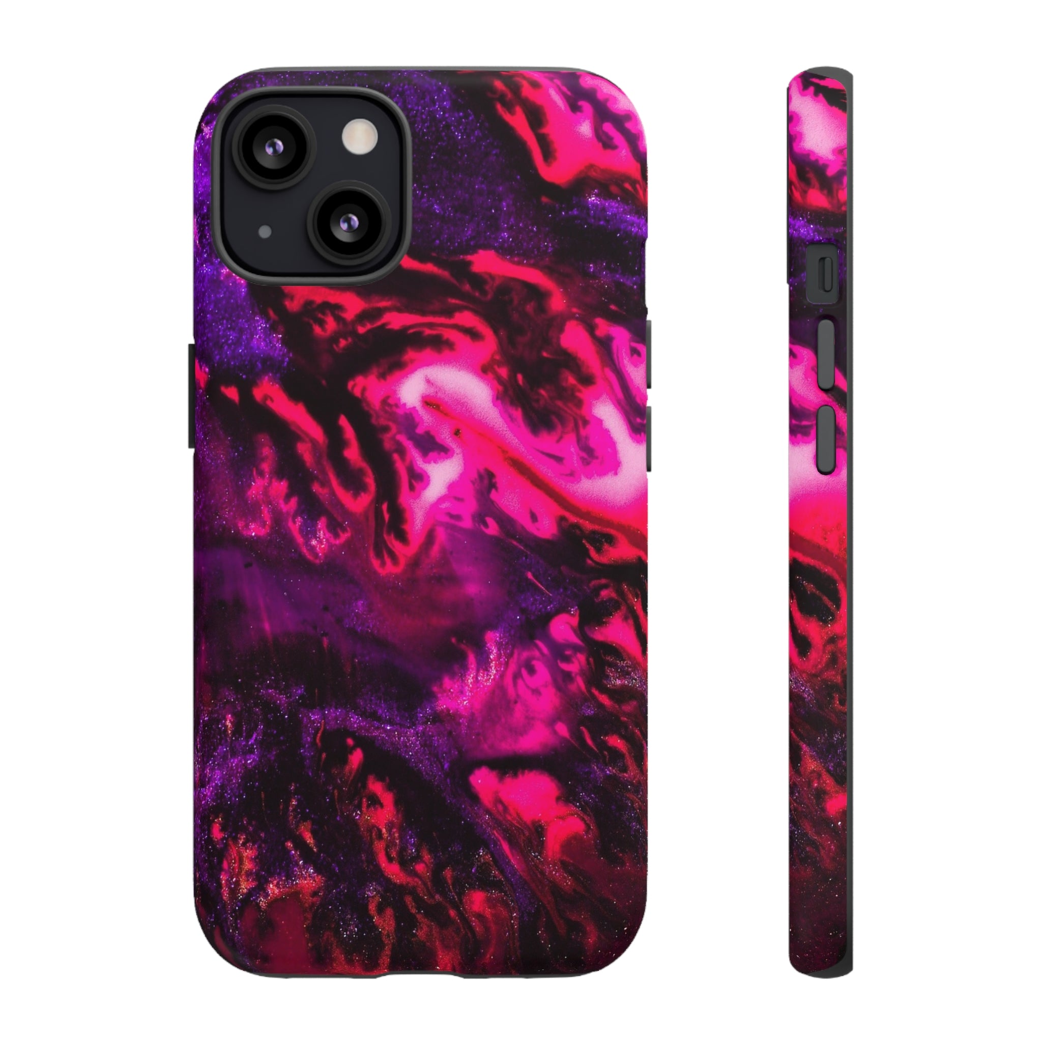 Deep Pink Galaxy Ink Art iPhone Case (Protective) iPhone 13 Matte Phone Case