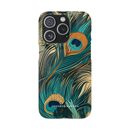 Art Nouveau Peacock Elegance iPhone 15 - Slim Phone Case