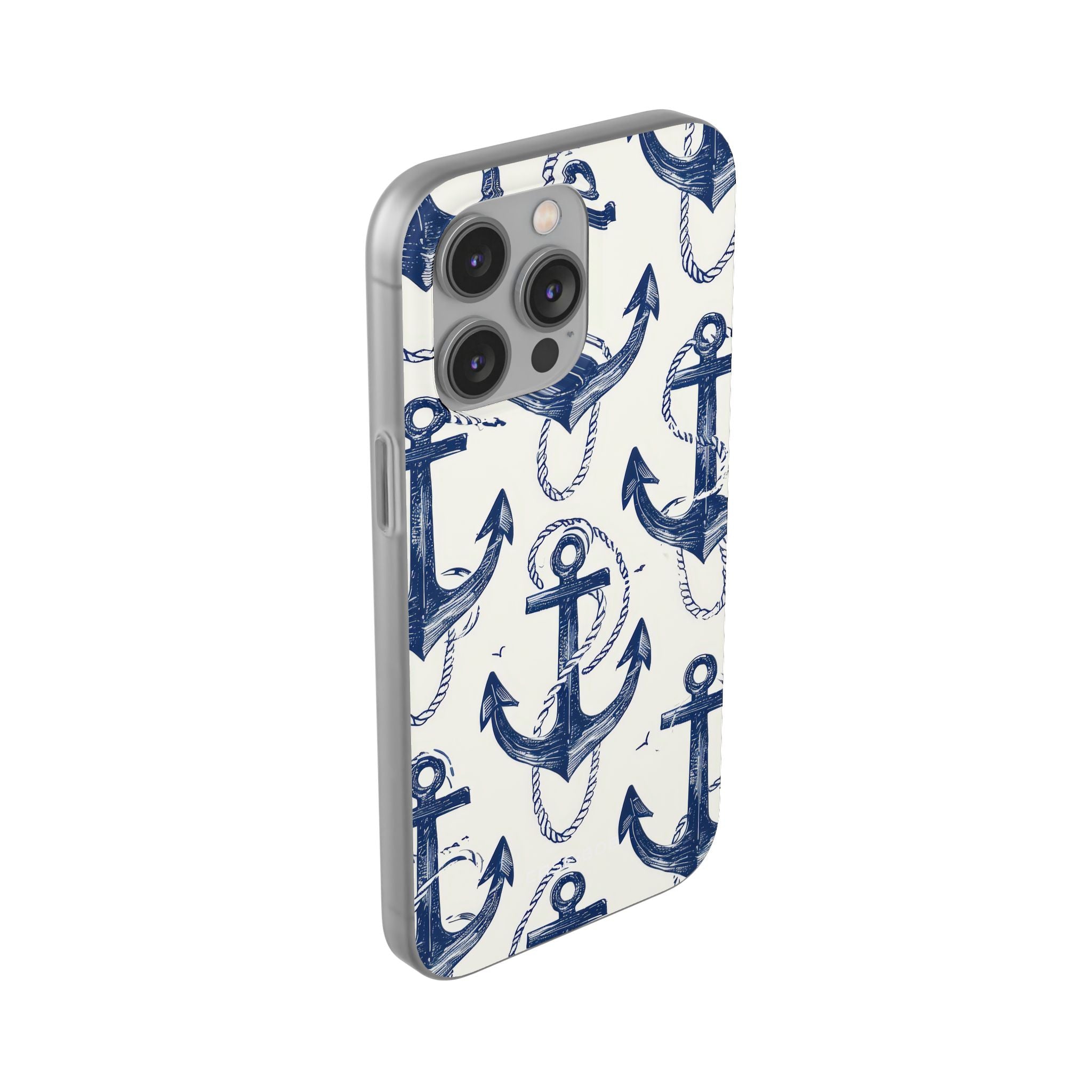 Navy Anchor Loop iPhone 14 Pro Max Case - Soft
