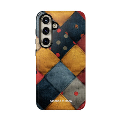 Blue Red Patchwork - Tough Samsung S24 Phone Case