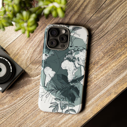 Botanische Weltkarte iPhone 15 – Robust