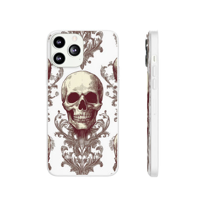 Gothic Skulls and Ornate Foliage iPhone 13 - Flexi Phone Case