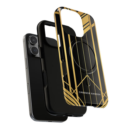 "Golden Art Deco Symmetry in Geometric Elegance" iPhone 16 | Tough+ Phone Case