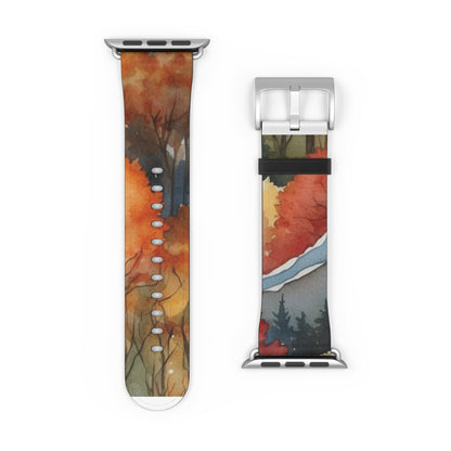 Snowcapped Ember Mountains - Watch Band